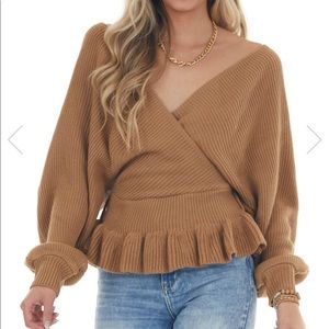 Brown wrap sweater